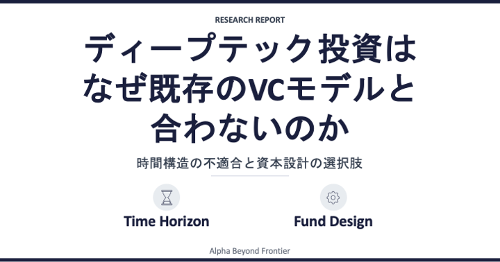 ディープテック投資はなぜ既存のVCモデルと合わないのか