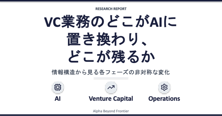 VC業務のどこがAIに置き換わり、どこが残るか